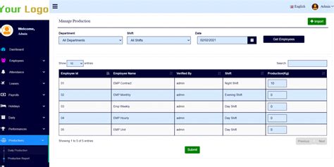 Web Production Management System .